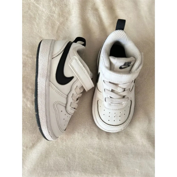 Nike Court Borough Low 2 Toddler Sneakers White/Black Size 4C Unisex Kids